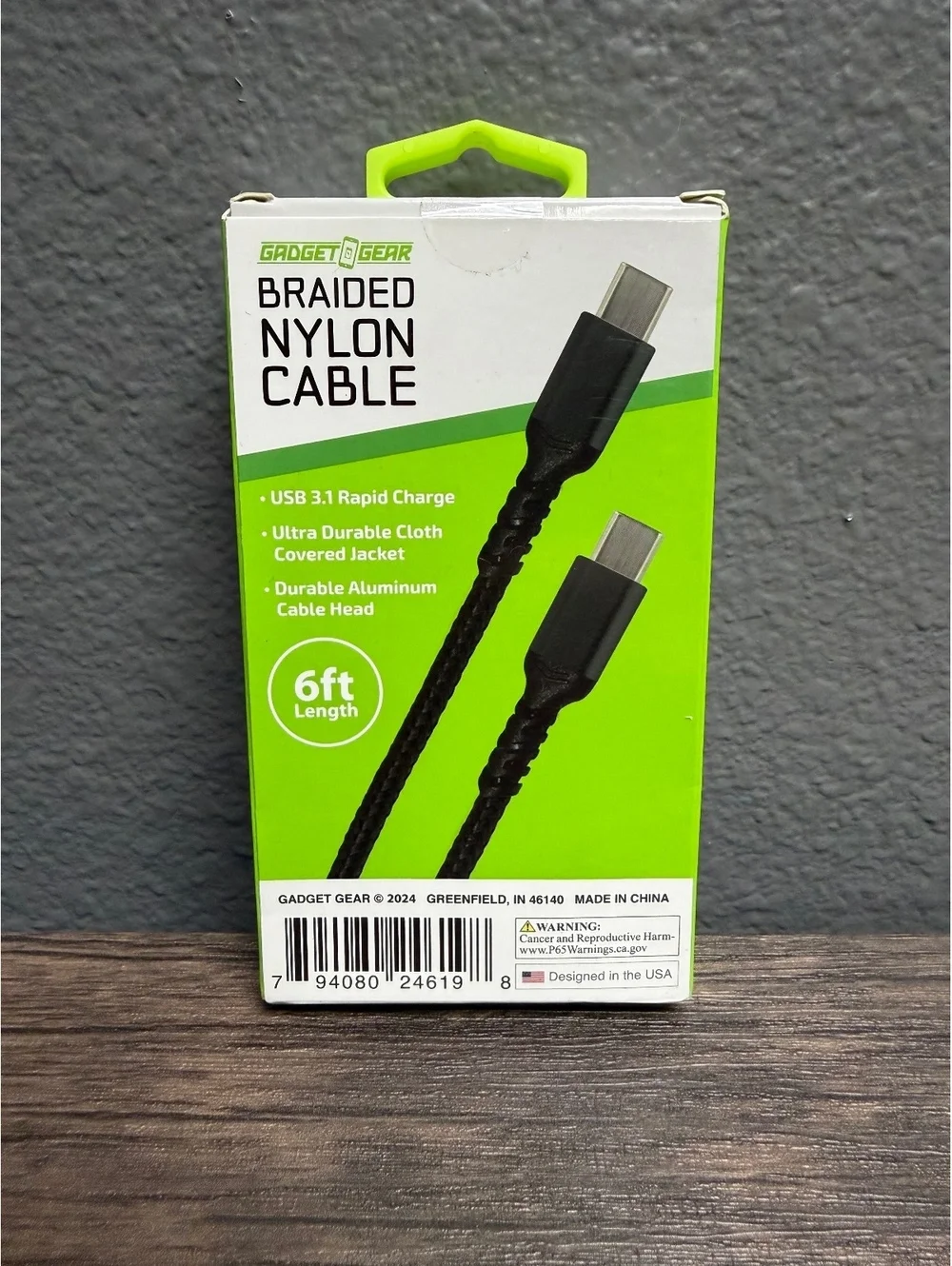 6ft USB-C to USB-C Cable Nylon Braided Fast Charging Cord New